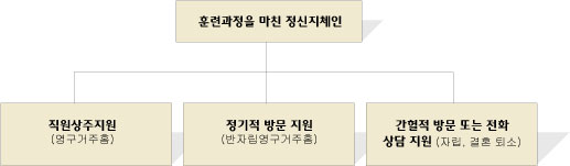 자립생활 서비스지원형태에 따른 분류도식